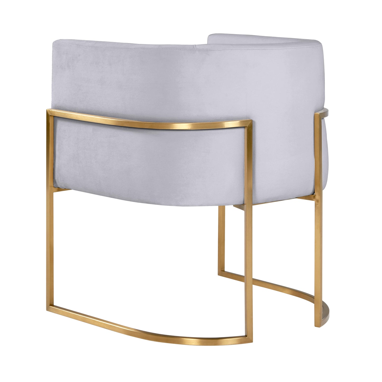 hudson grey velvet dining chair with gold leg