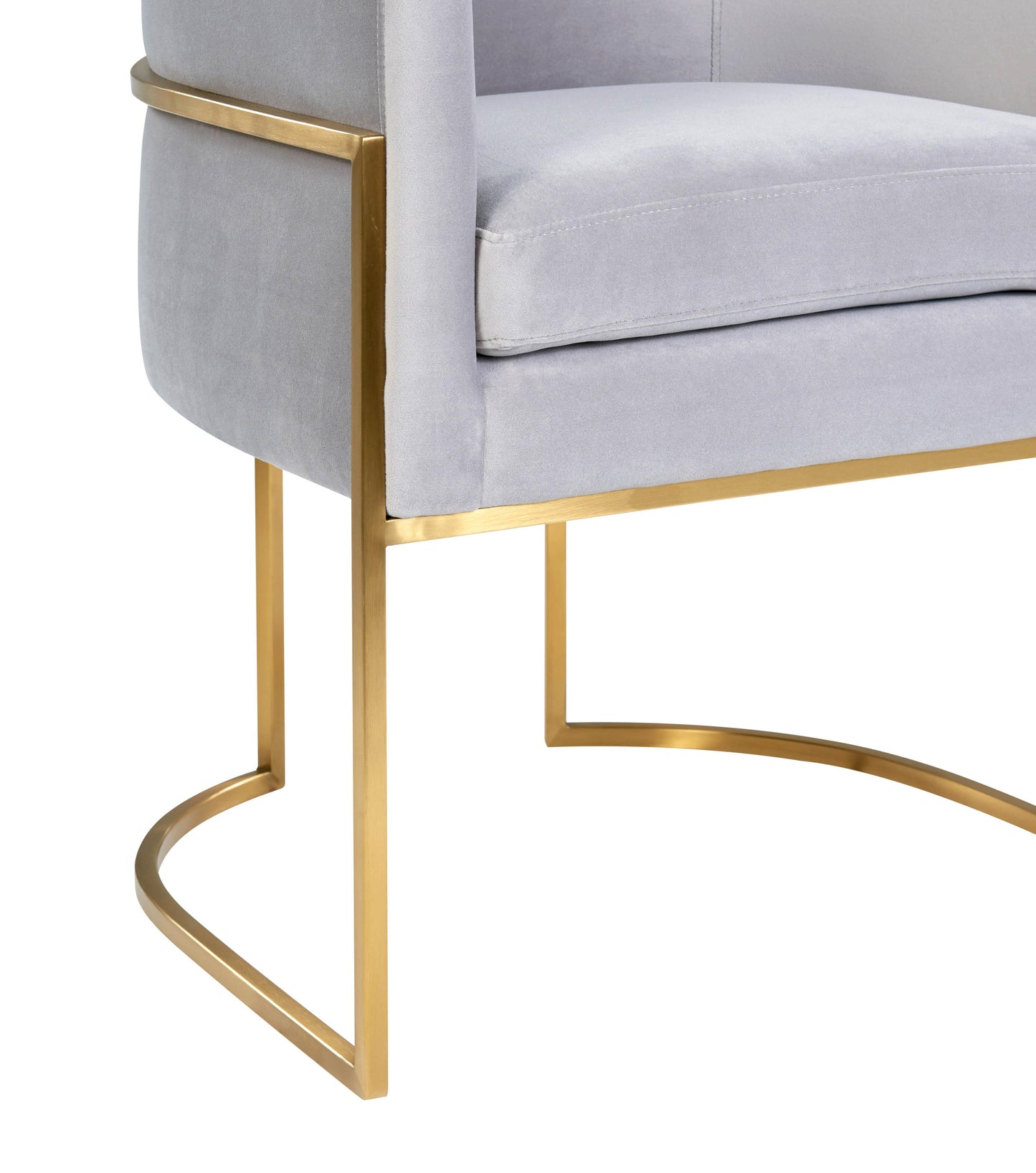 hudson grey velvet dining chair with gold leg