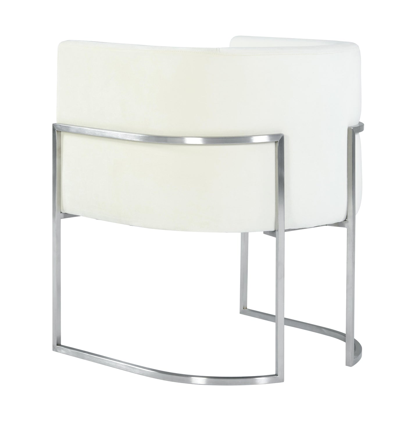 hudson cream velvet dining chair silver leg