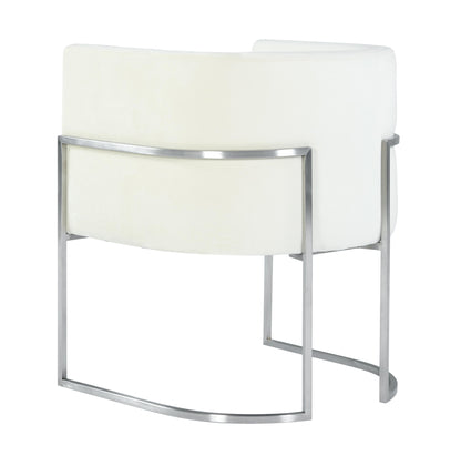 Hudson Cream Velvet Dining Chair Silver Leg