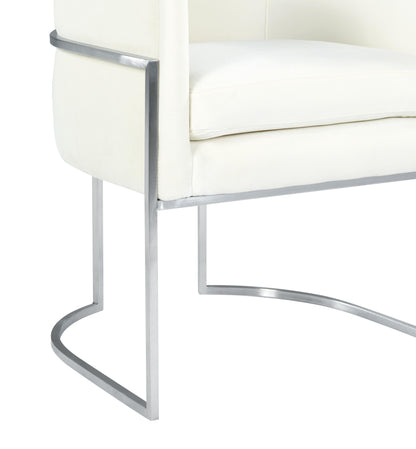 Hudson Cream Velvet Dining Chair Silver Leg