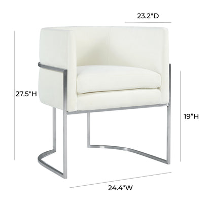 Hudson Cream Velvet Dining Chair Silver Leg