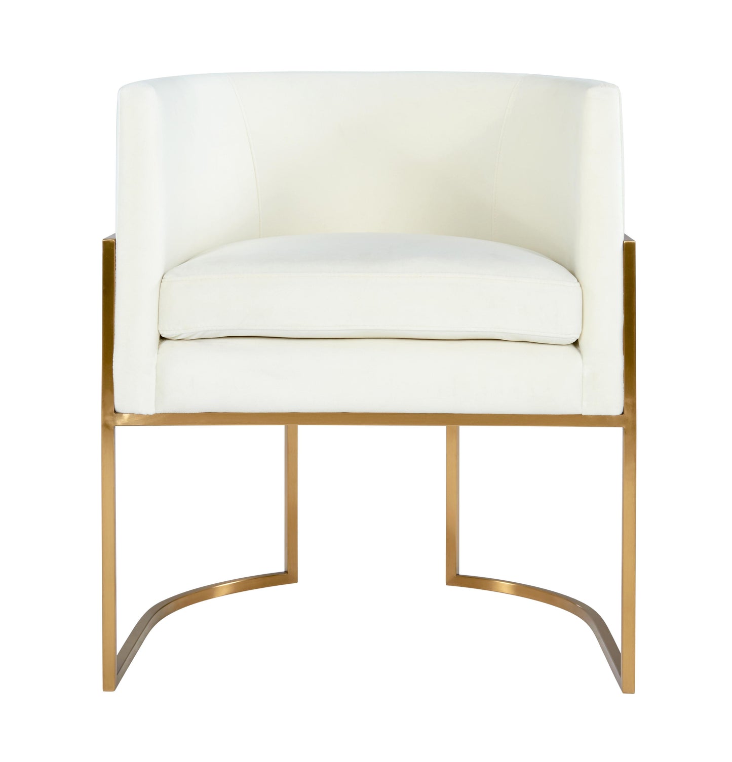 hudson cream velvet dining chair gold leg