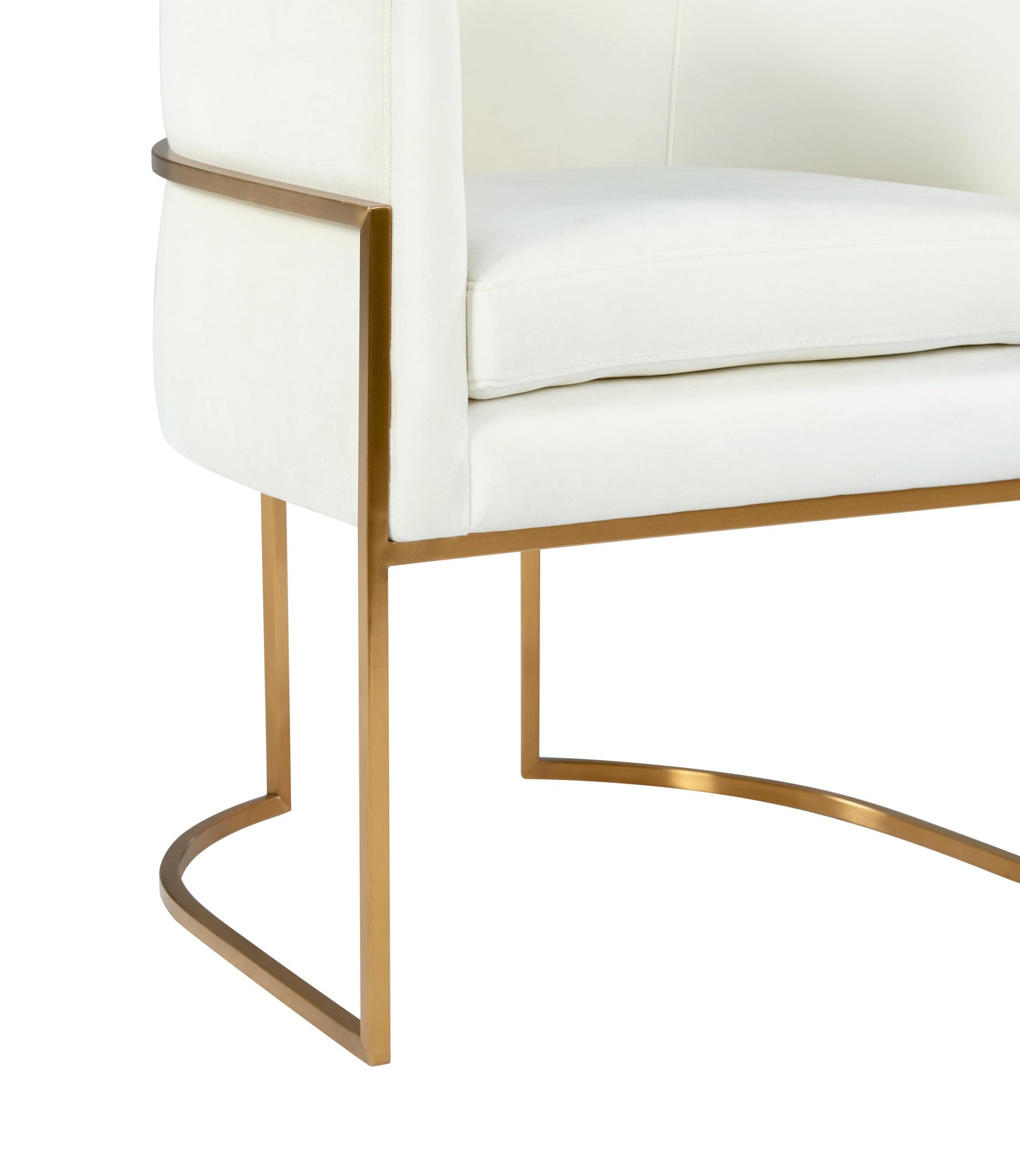 hudson cream velvet dining chair gold leg