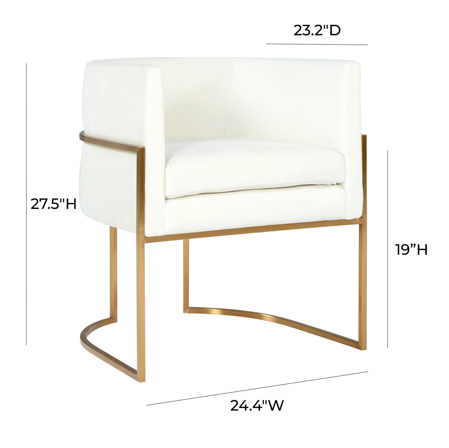 hudson cream velvet dining chair gold leg