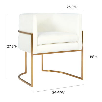 Hudson Cream Velvet Dining Chair Gold Leg