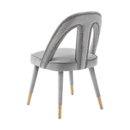 Bleeker Light Grey Velvet Side Chair