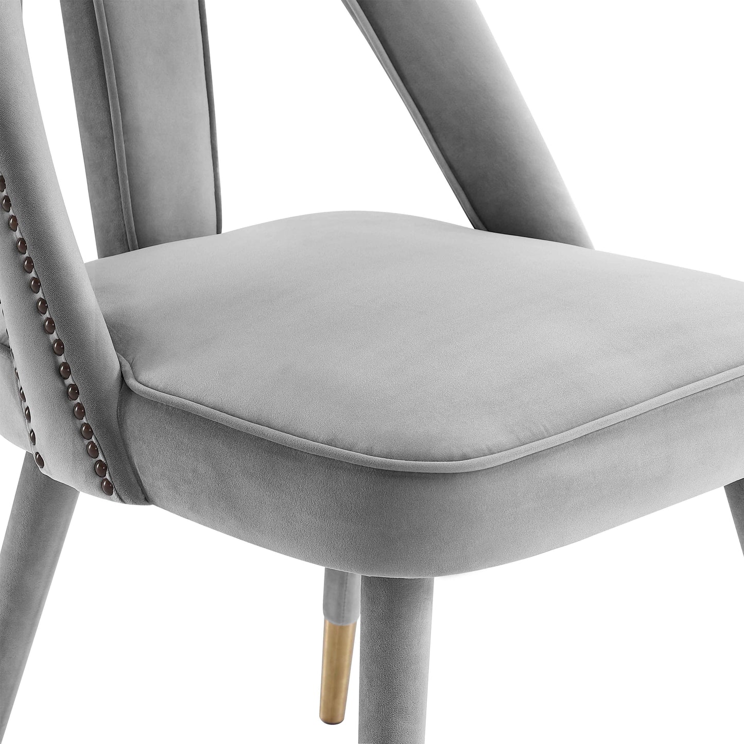 bleeker light grey velvet side chair