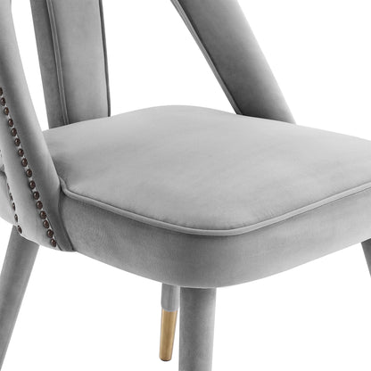 Bleeker Light Grey Velvet Side Chair