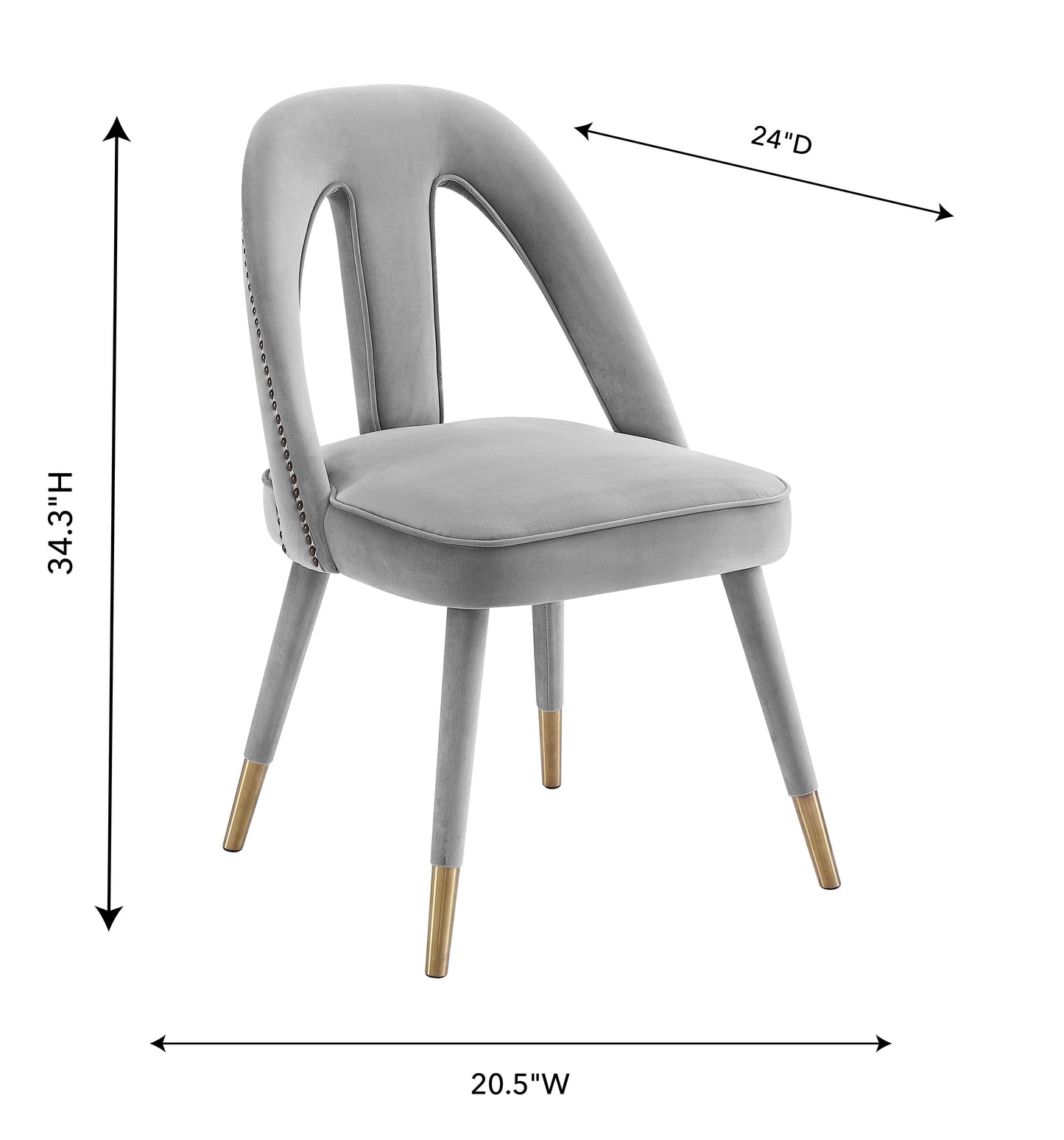 bleeker light grey velvet side chair