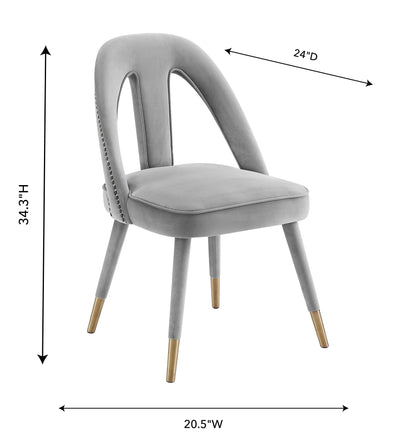 Bleeker Light Grey Velvet Side Chair