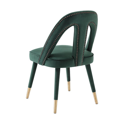 Bleeker Forest Green Velvet Side Chair