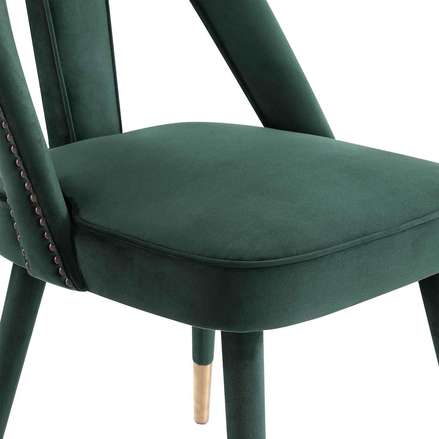 bleeker forest green velvet side chair