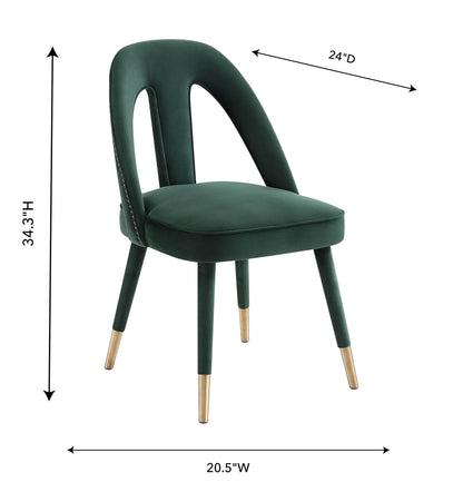 Bleeker Forest Green Velvet Side Chair