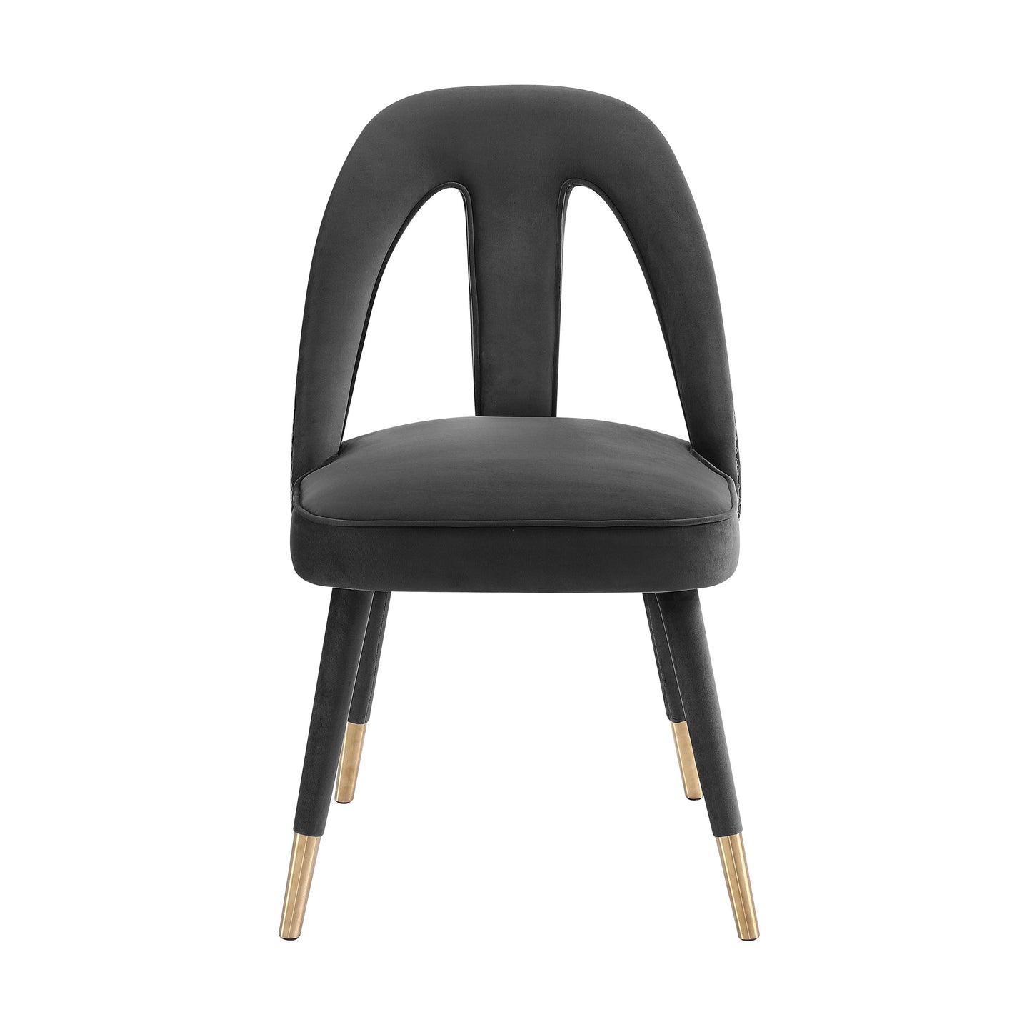 bleeker dark grey velvet side chair