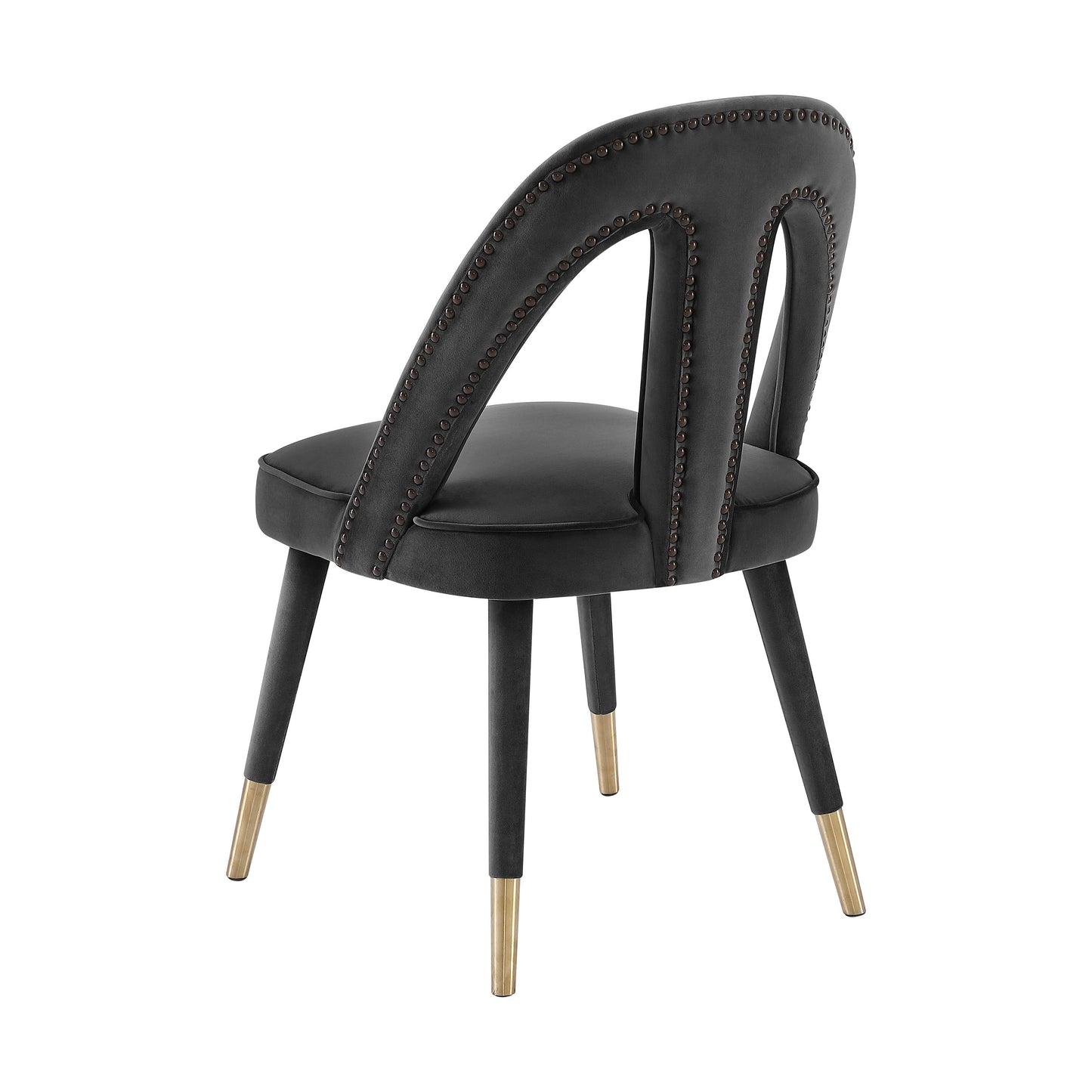 bleeker dark grey velvet side chair