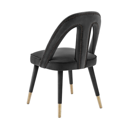 Bleeker Dark Grey Velvet Side Chair