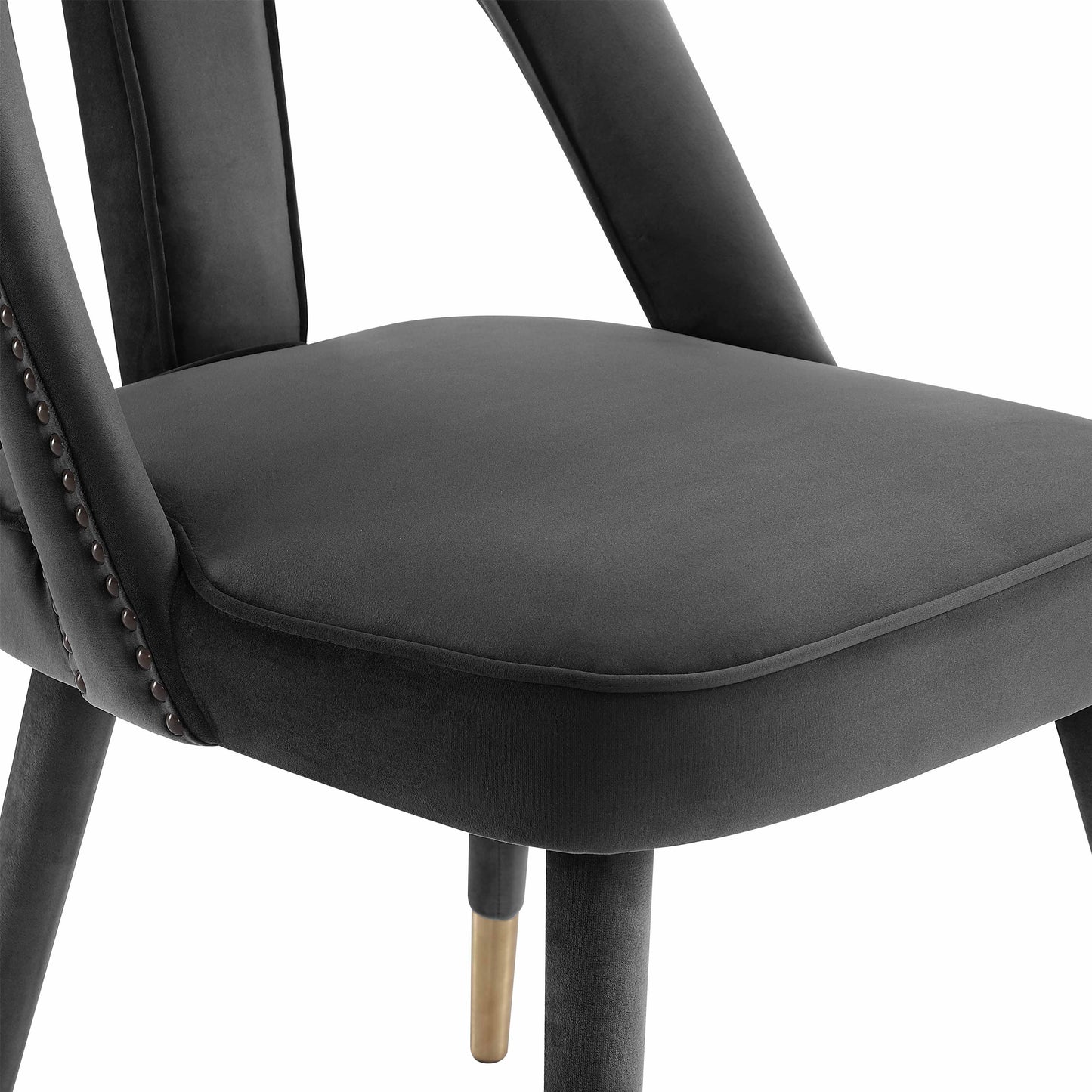 bleeker dark grey velvet side chair