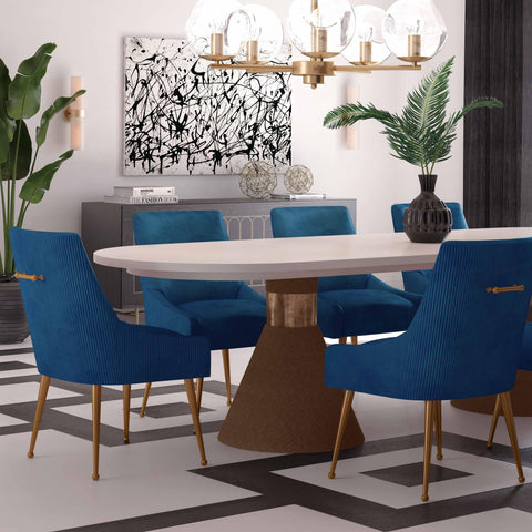 Solene Beaumont Pleated Performance Velvet Dining Chair - image 2