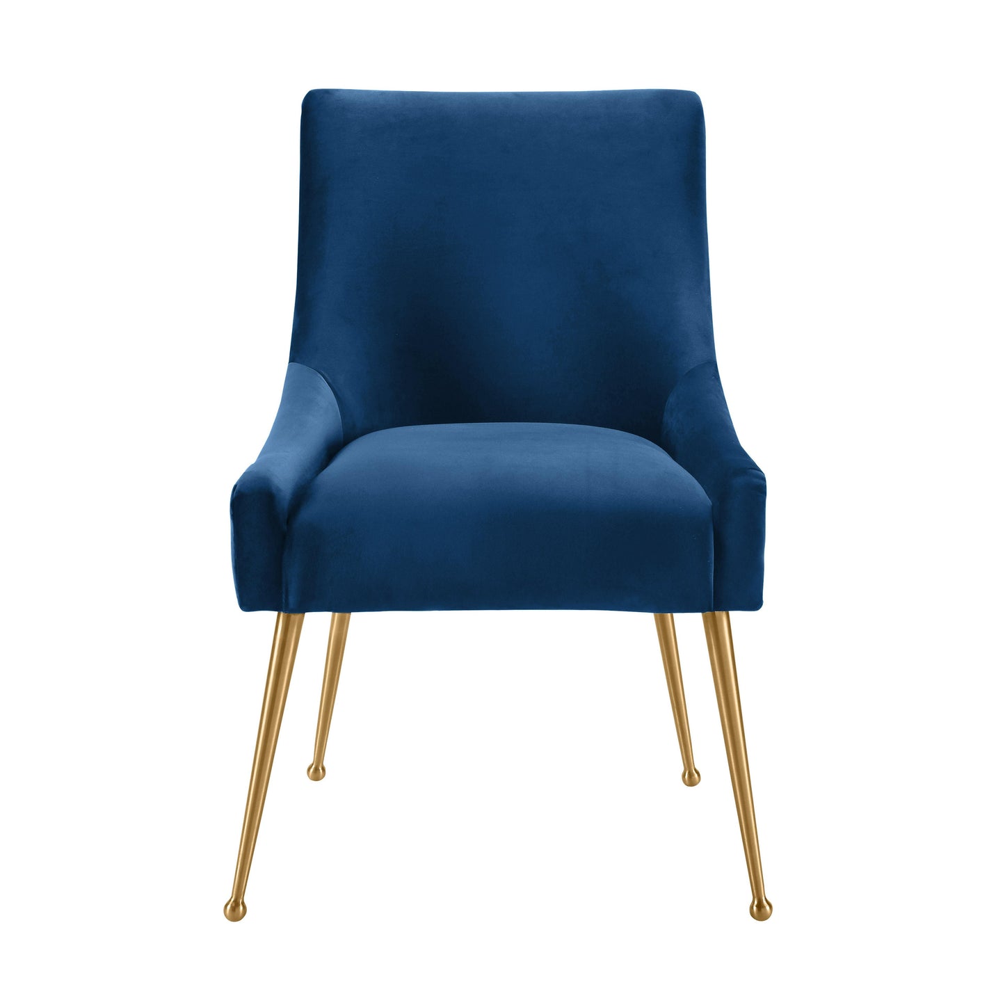 lyrical pleated navy velvet side chair