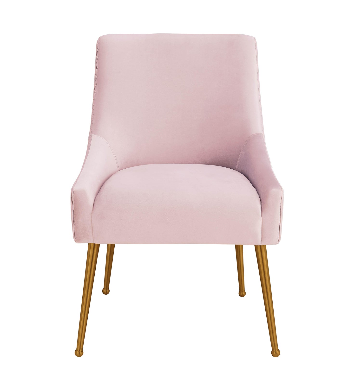 lyrical pleated blush velvet side chair