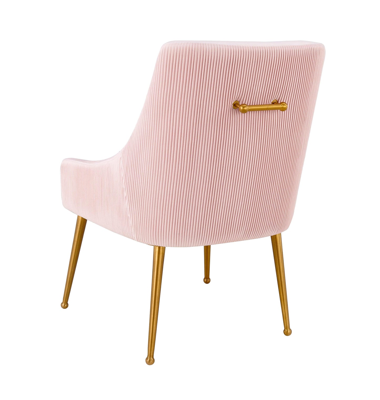 lyrical pleated blush velvet side chair