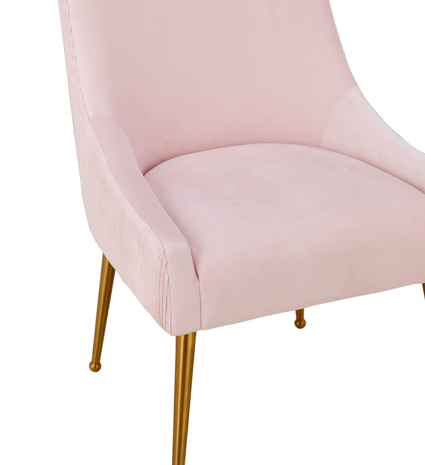 lyrical pleated blush velvet side chair