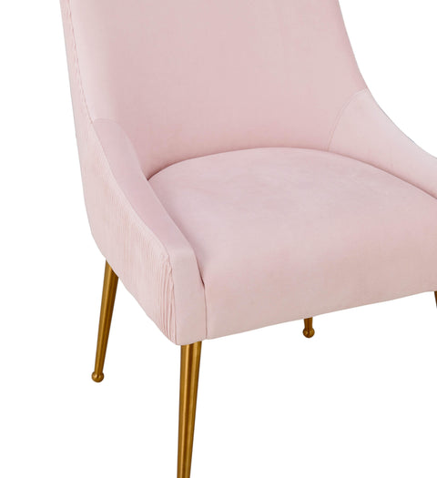 Lyrical Pleated Blush Velvet Side Chair