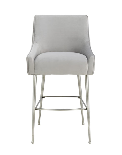 Solene Beaumont Pleated Performance Velvet Stool - image 3