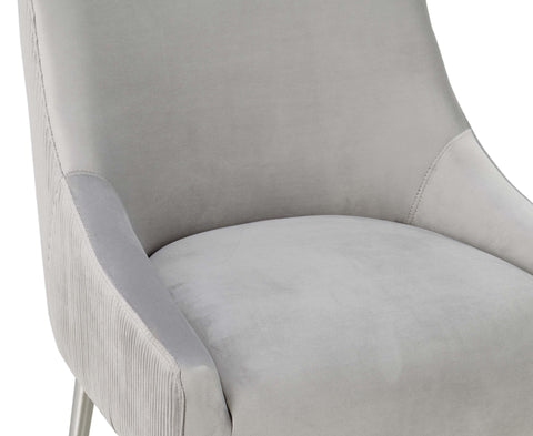 Solene Beaumont Pleated Performance Velvet Stool - image 5