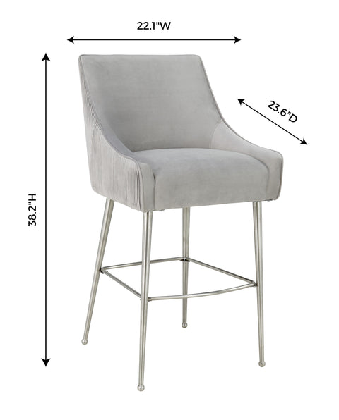 Solene Beaumont Pleated Performance Velvet Stool - image 6