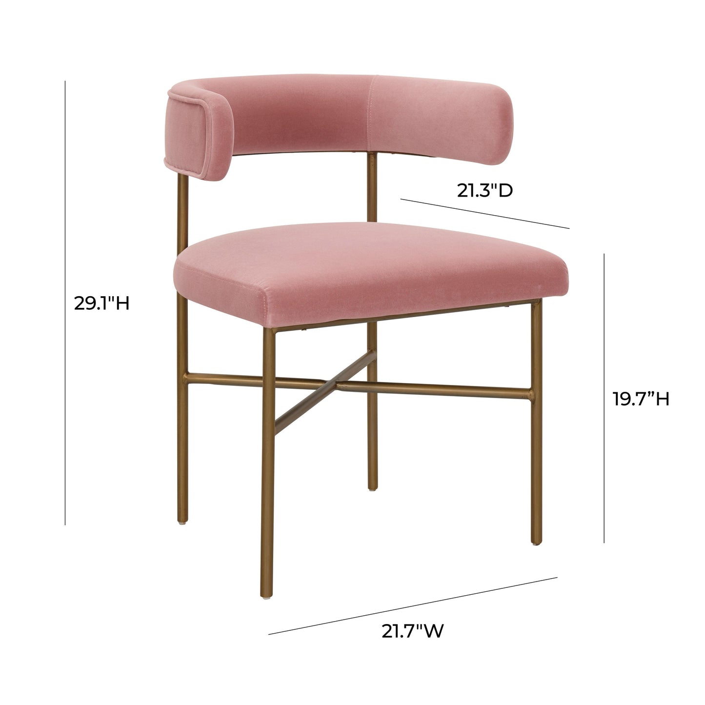 kinsley performance velvet chair in blush