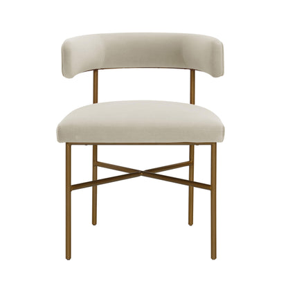 Kinsley Performance Velvet Chair in Cream