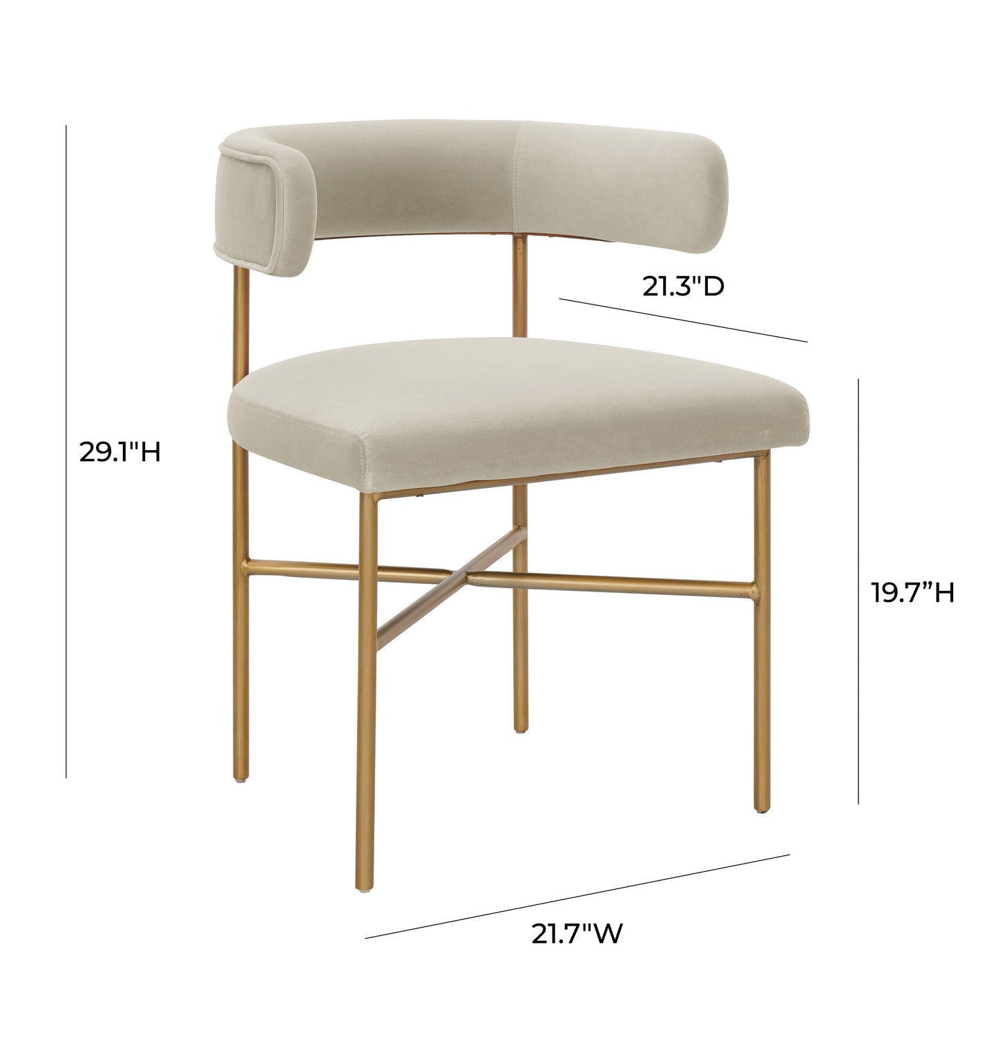 kinsley performance velvet chair in cream