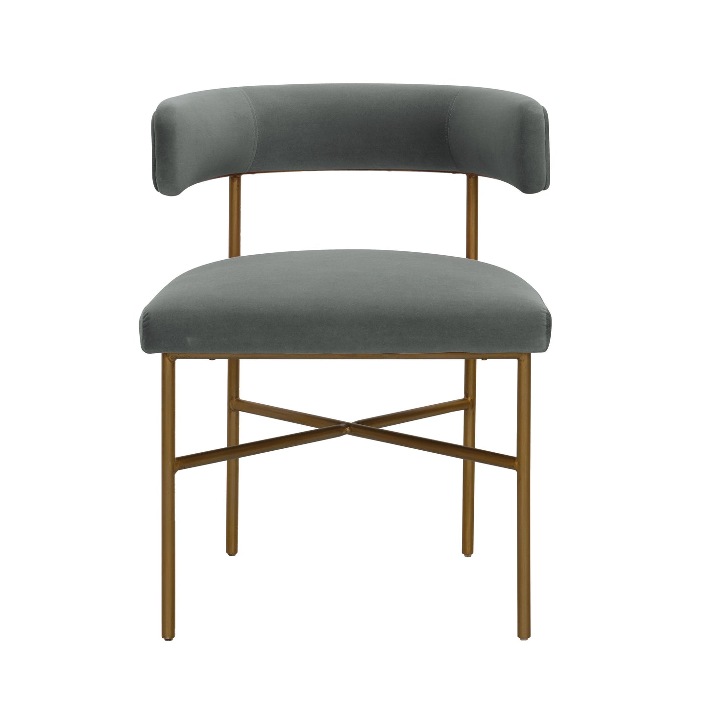 kinsley performance velvet chair in grey