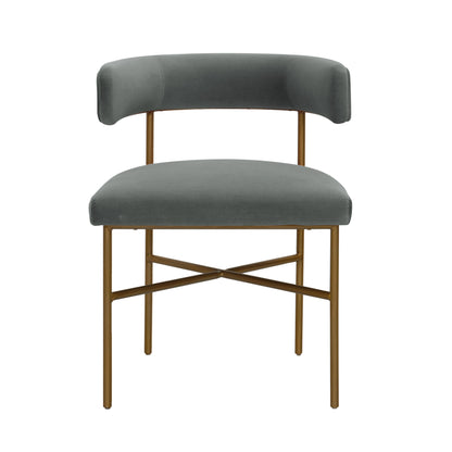 Kinsley Performance Velvet Chair in Grey