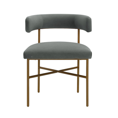 Kinsley Performance Velvet Chair in Grey