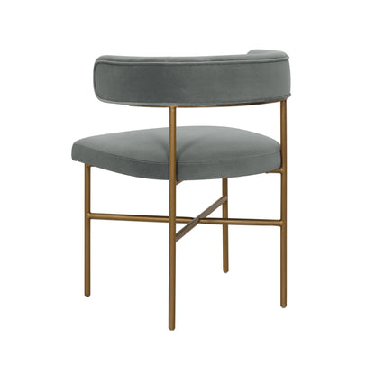 Kinsley Performance Velvet Chair in Grey