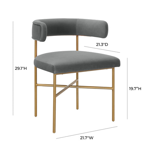 Kinsley Performance Velvet Chair in Grey