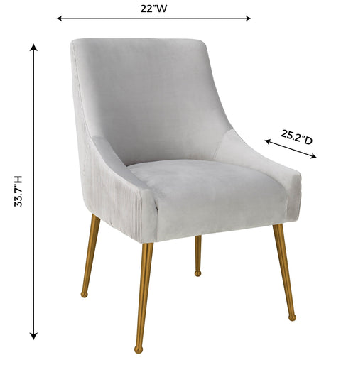 Solene Beaumont Pleated Performance Velvet Dining Chair - image 8