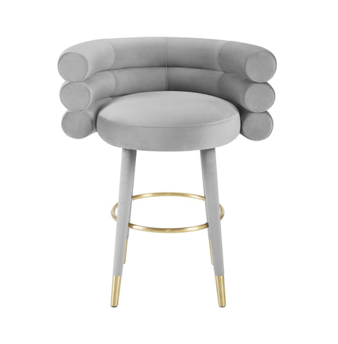 Jessica Grey Velvet Counter Stool