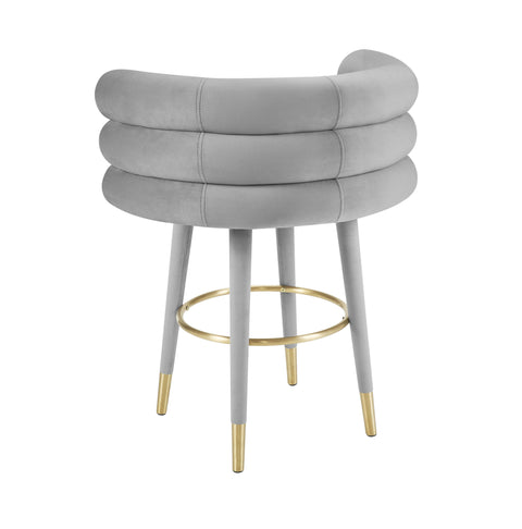 Jessica Grey Velvet Counter Stool