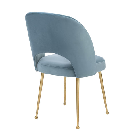 Dachshund Sea Blue Velvet Chair