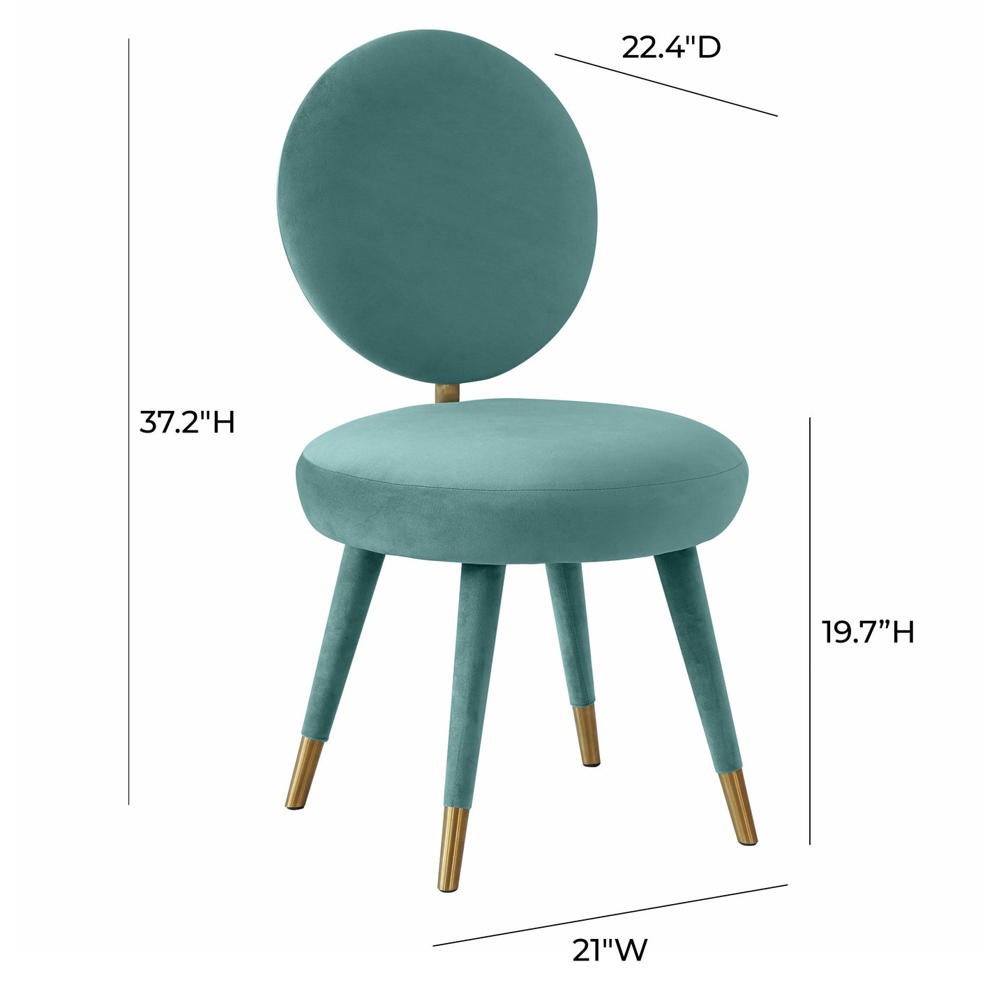 boba sea blue velvet dining chair