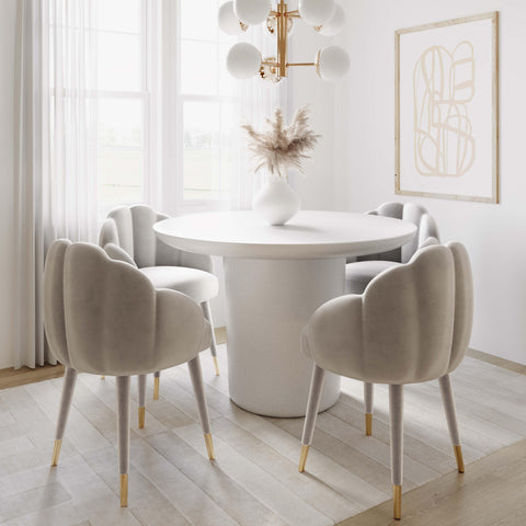 Keira Light Grey Velvet Dining Chair
