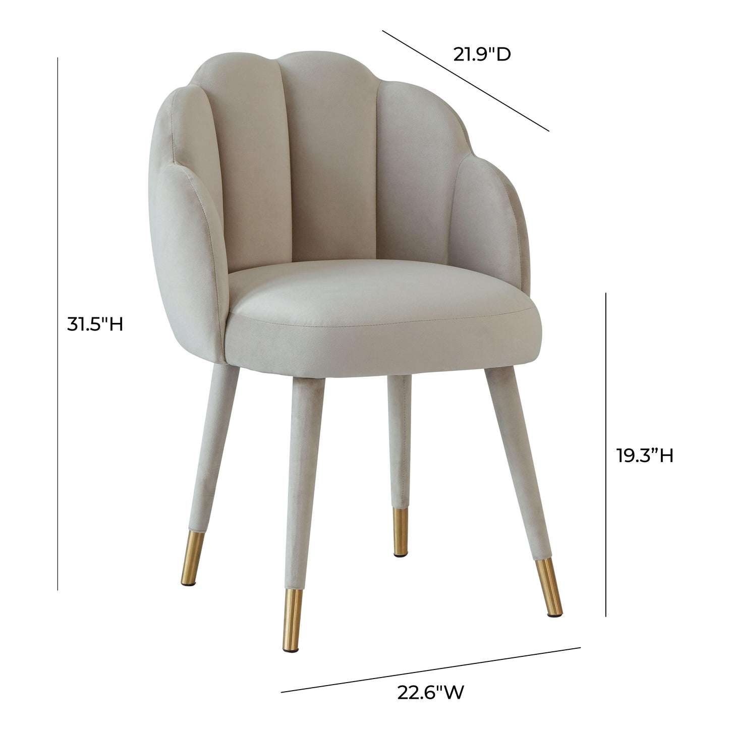 keira light grey velvet dining chair