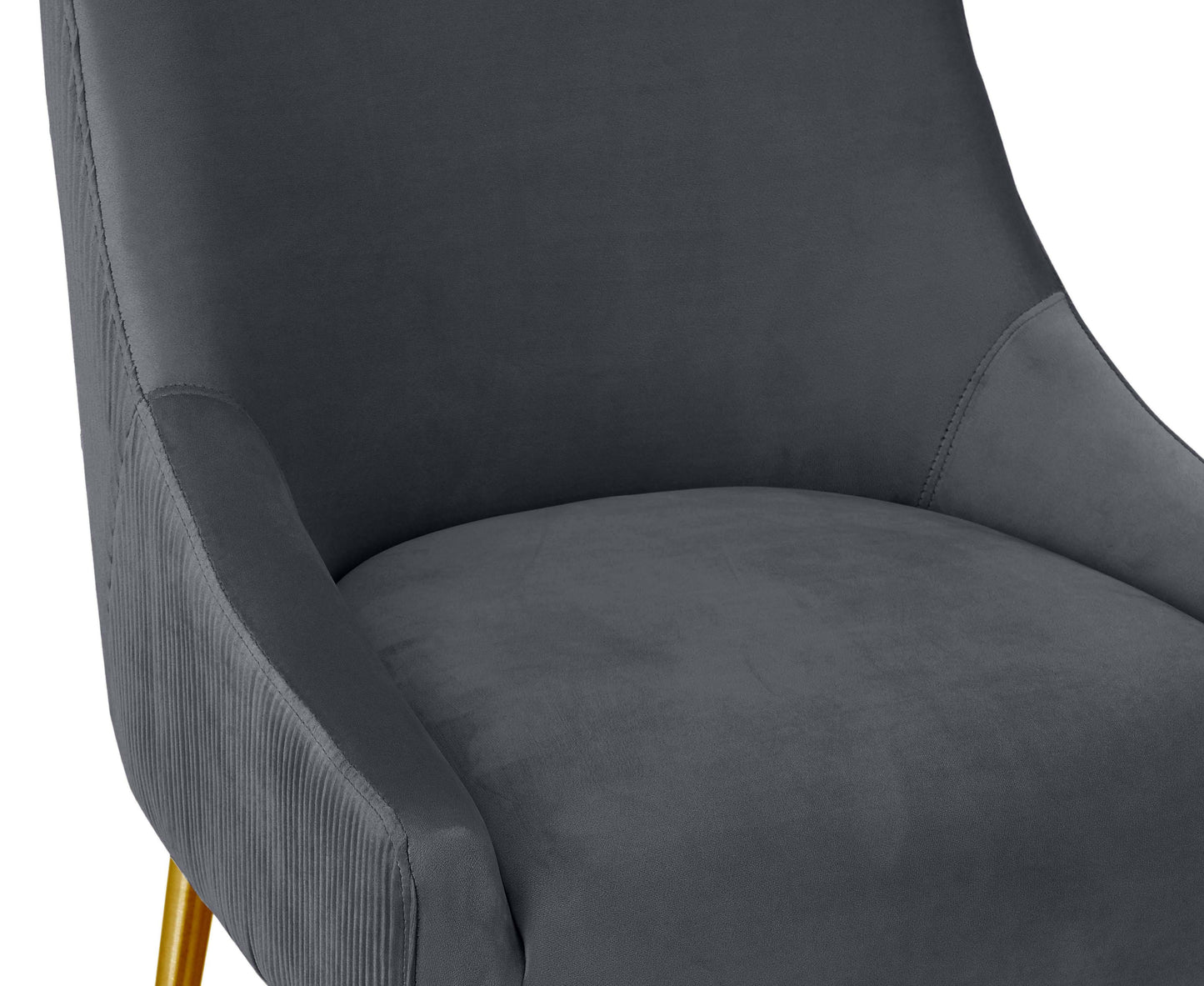 lyrical pleated dark grey velvet bar stool