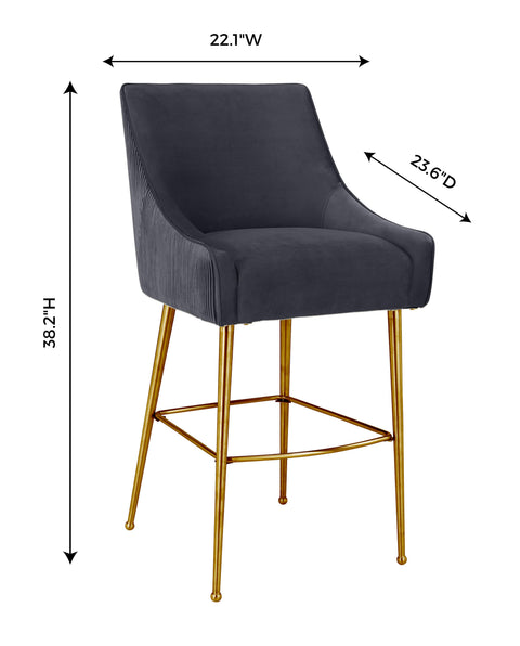 Solene Beaumont Pleated Performance Velvet Stool - image 6