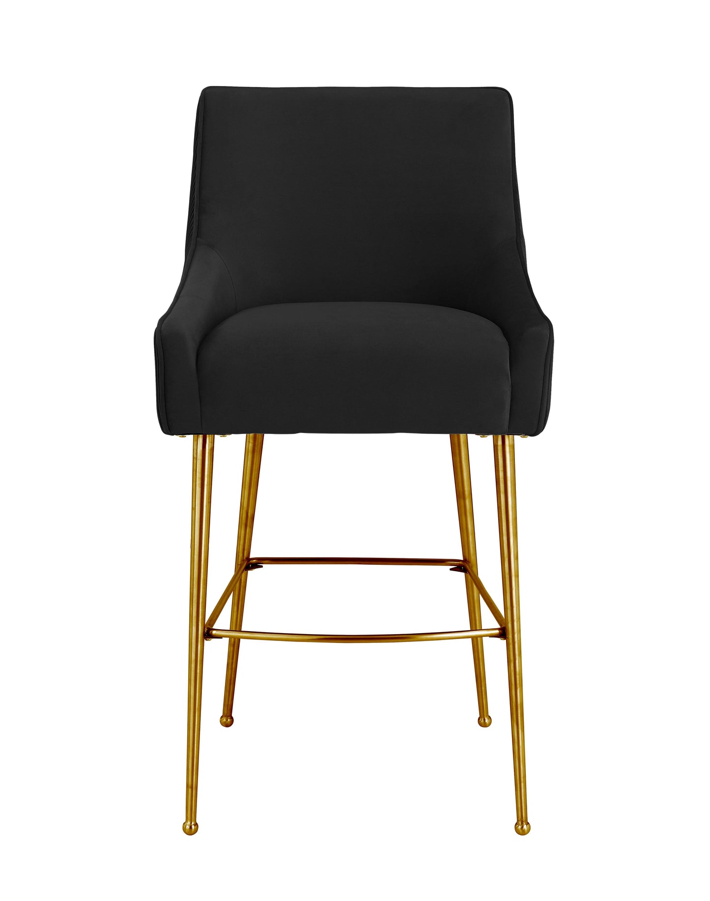 lyrical pleated black velvet counter stool