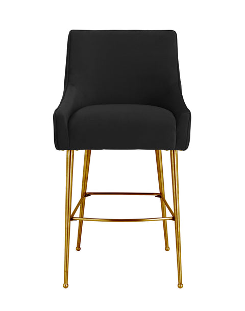 Solene Beaumont Pleated Performance Velvet Stool - image 3